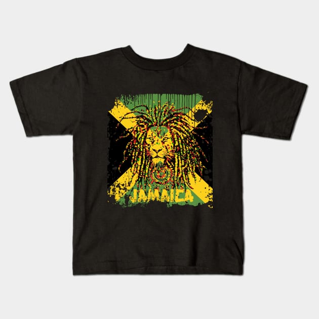 Jamaica Lion of Judah Dreadlock Kids T-Shirt by rastaseed